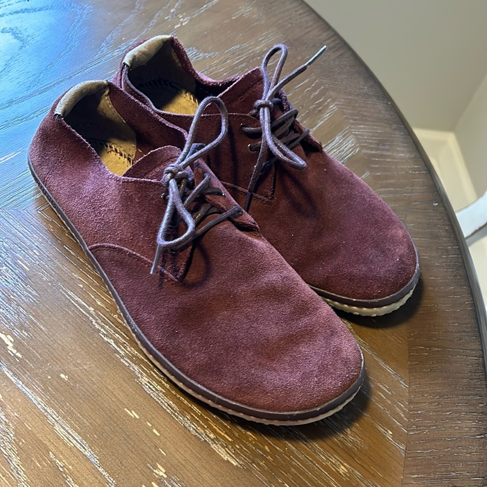VivoBarefoot RA 11 suede Burgundy Oxford Mens Shoes 44/11 made in England